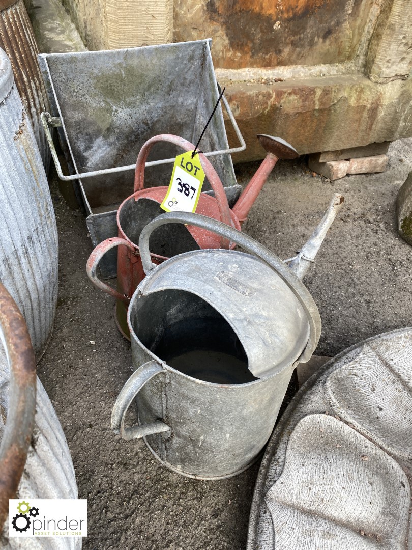 2 vintage galvanised Watering Cans