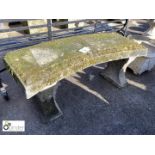 Reconstituted stone Garden Seat, approx. 21in high x 44in long