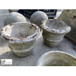 Pair of reconstituted stone Planters, approx. 15in high x 18in diameter