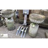 Pair of mid 1900’s chilstone stone Garden Urn