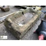 Yorkshire stone Trough broken into 2 sections, approx. 10inhigh x 35in long x 18in wide