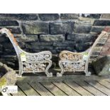 Pair of Victorian cast iron Scottish Bench Ends attributed to Falkirk Foundry