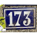 Antique French enamel House Number "173"