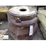 Victorian salt glazed terracotta Statue Base, approx. 12in high x 15in diameter