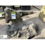 Reconstituted stone Reclining Foal, approx. 14in high x 24in long