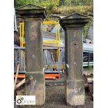 Original pair of Georgian Gateposts and Pier Caps from Sun Bank House, approx. 92in high x 27in