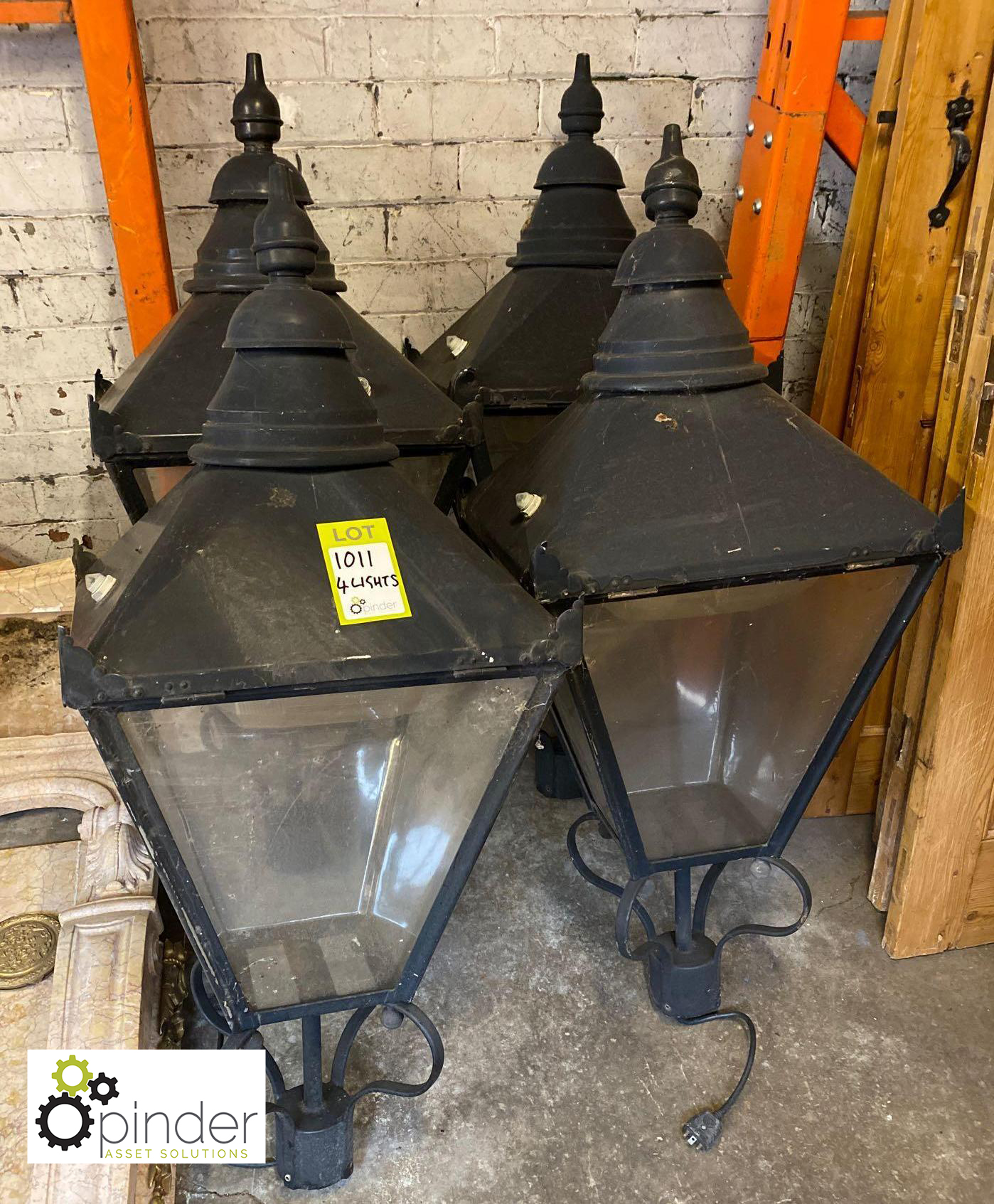 4 Victorian style Street Lanterns from Kensington London, approx. 44in high (please note this lot is