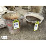 2 vintage galvanised Fire Buckets