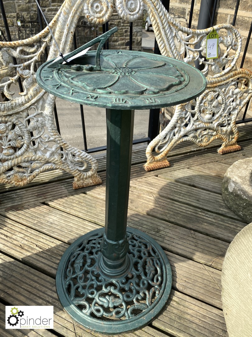 Cast iron Sundial On Column (modern), approx. 29in high