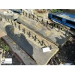Approx. 9.5ft of original Yorkshire stone Coping with fleur de lea finials