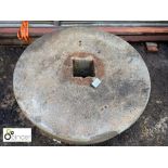 Large original granite Mill Wheel, approx. 62in diameter x 16in high (please note this lot is