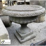 Reconstituted stone Garden Urn, approx 20in high x 22in diameter