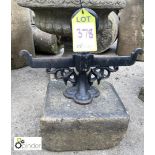 Victorian cast iron Foot Scraper on Yorkshire stone Base, approx. 18in high