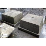 Pair of Yorkshire gritstone Pier Caps, approx. 17in high x 30in x 30in