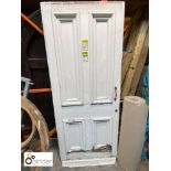 Original Victorian pine Front Door, approx. 81in high x 34in wide (please note this lot is located