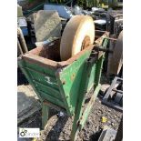 Original Yorkshire stone Mill Wheel, in an original wooden trough