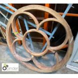 Decorative Victorian pine round Window Frame, approx. 50in diameter (please note this lot is located