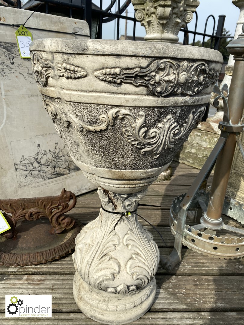 Reconstituted stone Planter, approx. 26in high