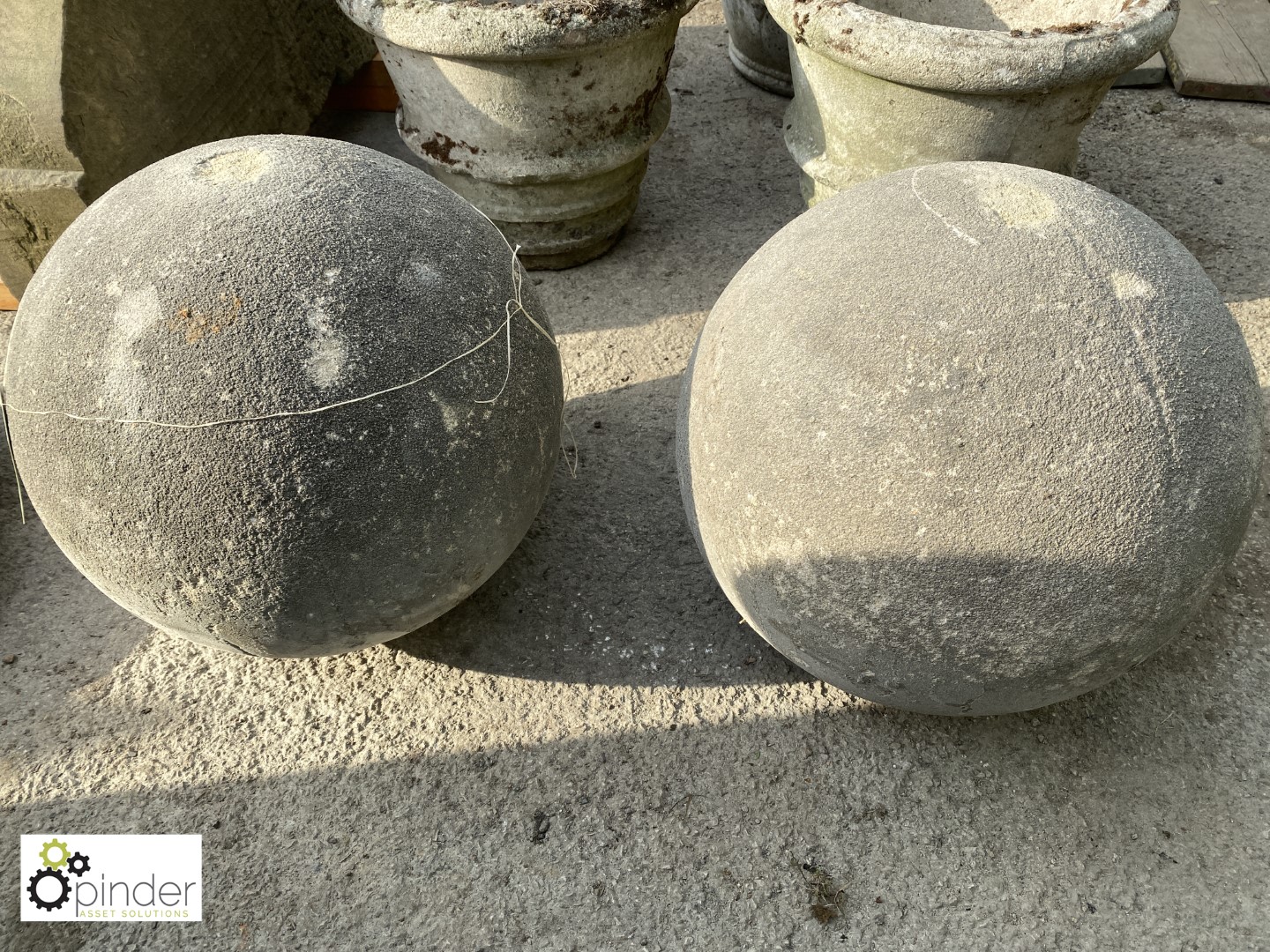 Pair of reconstituted stone Balls, approx. 16in diameter