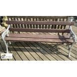 Victorian cast iron Garden Bench with later timber seats, approx. 71in long