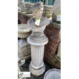 Reconstituted stone Classical Bust of a Roman Figure “David”, on a fluted column, approx. 54in high