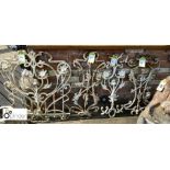 4 sections of cast iron Art Nouveau Balustrades, approx. 35in high