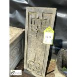 Victorian carved Plaque with geometric carving, approx. 23in high x 8in wide