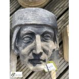 18th Century carved Yorkshire stone Head of a Nobleman, approx. 8in high