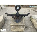 Yorkshire stone and cast iron Boot Scraper, approx. 20in high