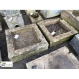 Pair of square Yorkshire stone Troughs, approx. 27in x 27in