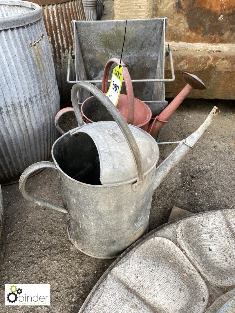 2 vintage galvanised Watering Cans - Image 3 of 3