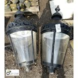 Pair of original metal Street Lanterns removed from the city of London, approx. 44in high