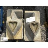 Pair of Arts and Crafts stone Quoins, approx. 16in high x 9in wide