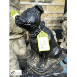Reconstituted stone Staffordshire Bull Terrier (Staffie), approx. 18in high