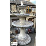 Reconstituted stone 4-tiered centre piece Fountain, approx. 85in high