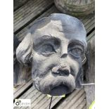 18th Century carved Yorkshire stone Head of an academic Approx. 8in high