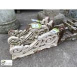 3 decorative cast iron Corbel Brackets from a former Railway station, approx. 22in long