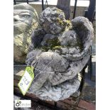 Reconstituted stone Sleeping Angel, approx. 12in high