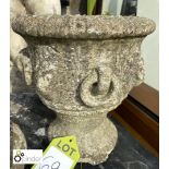 Pair of reconstituted stone Urns, approx. 11in high