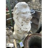Reconstituted stone seated Lion Finial, approx. 27in high