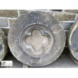 Yorkshire stone Quatrefoil Wall Plaque, approx. 36in diameter