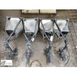 Set of 4 copper Pub Lanterns with decorative wrought iron brackets, approx. 39in high
