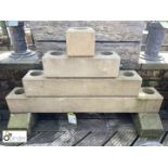 Yorkshire stone contemporary Decking Planter, approx. 27in high