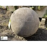Original carved Yorkshire stone Ball, approx. 16in diameter