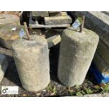2 Yorkshire gritstone Bollards, approx. 22in high