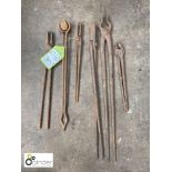 Set of 6 original blacksmith forge Hand Tools (please note this lot is located at Lockwood,