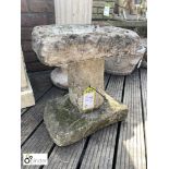 Victorian rustic limestone Bird Bath, approx. 19in high