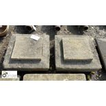 Pair of Yorkshire gritstone Pier Caps, approx. 19in x 19in