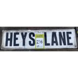 Ceramic Street Name “Heys Lane”