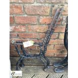 Pair of cast iron Victorian Bench Ends with Barley